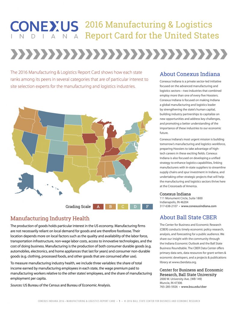 2016 Manufacturing & Logistics Report Card for the United States