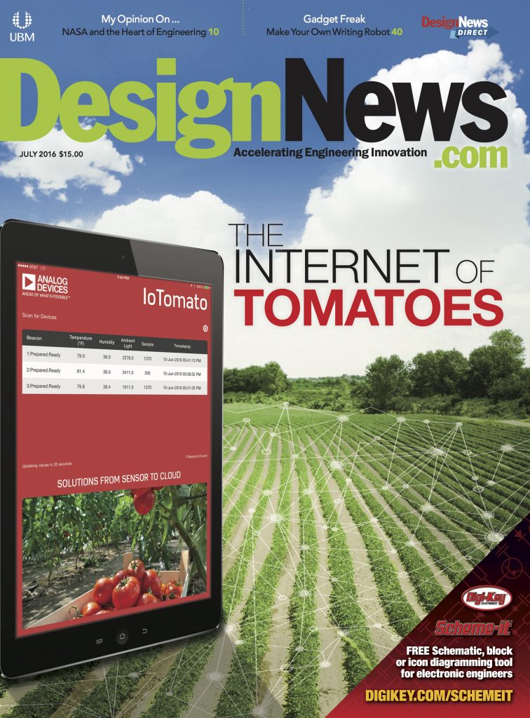 Design News July 2016 Cover