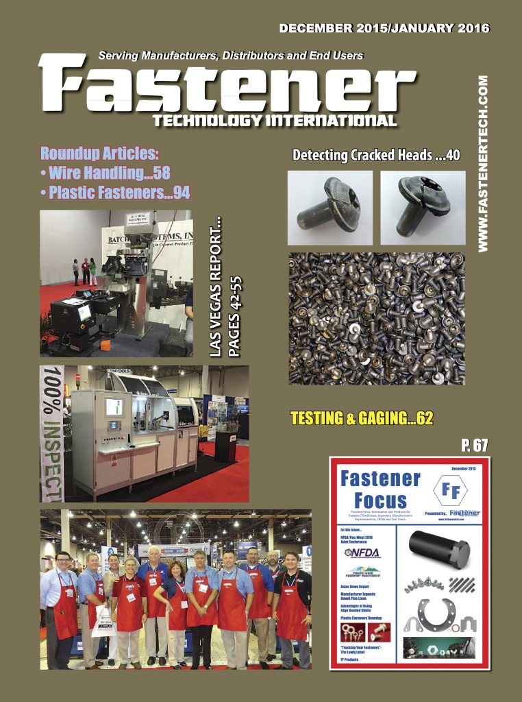 Fastener Technology International December 2015 January 2016 COVER