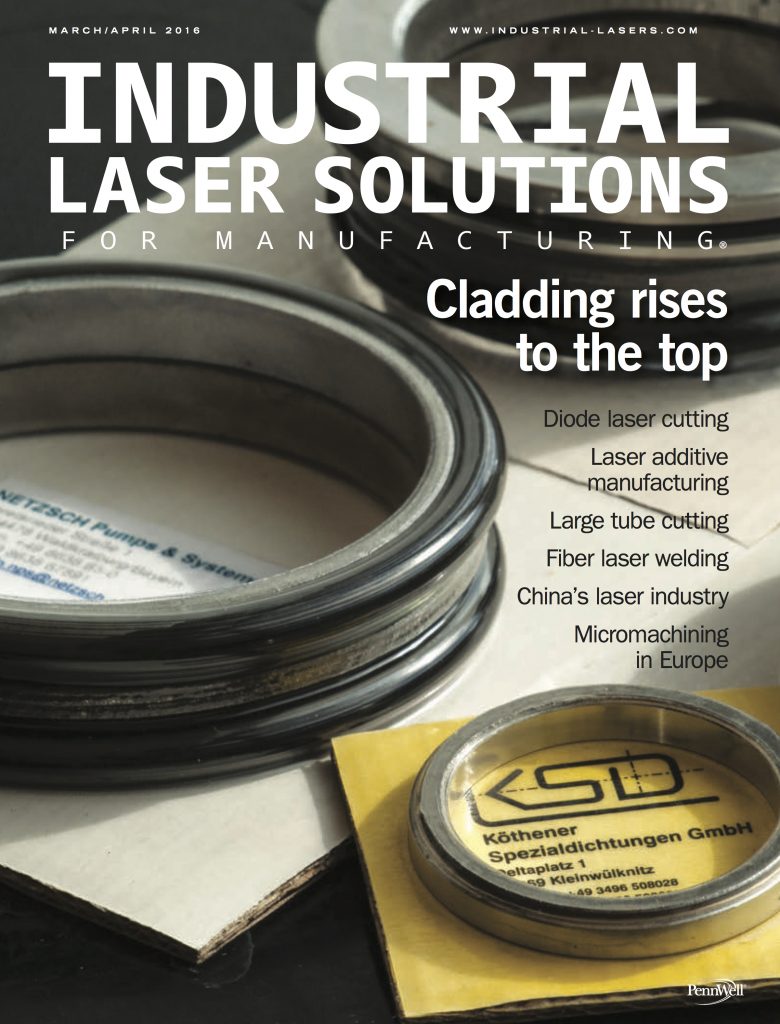 Industrial Laser Solutions for Manufacturing March April 2016 COVER