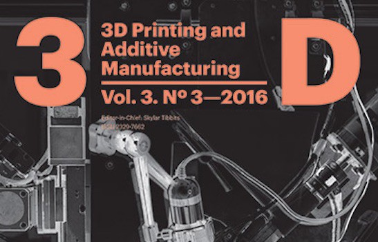 3D Printing and Additive Manufacturing, September 2016