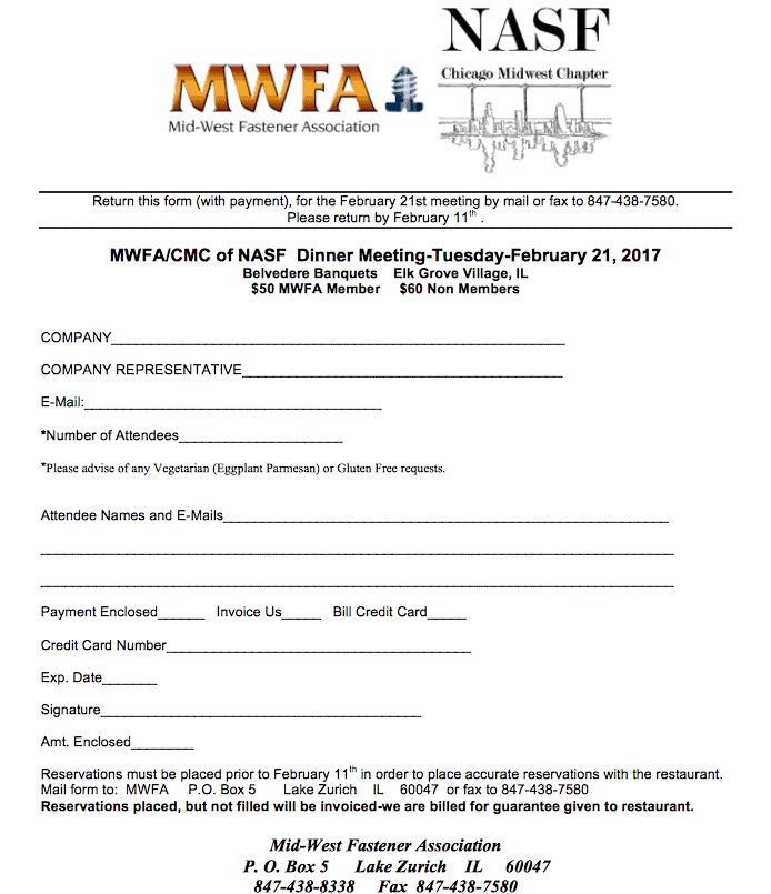 Federal Reserve to Address the Mid-West Fastener Association (MWFA)