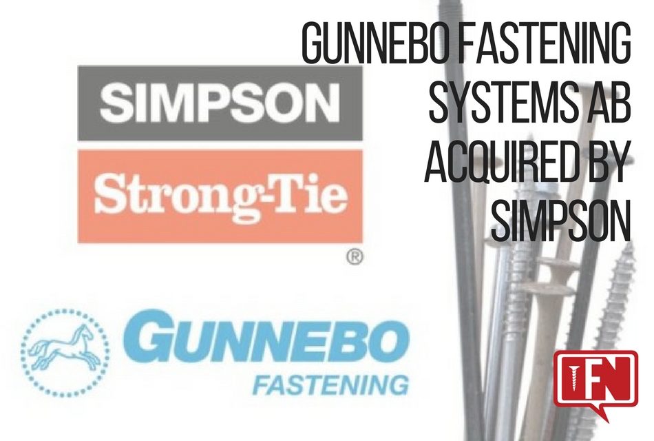 Gunnebo Fastening Systems AB acquired by Simpson