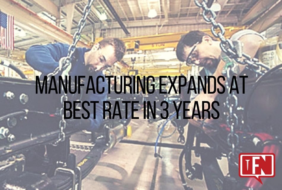 Manufacturing Expands at Best Rate in 3 Years