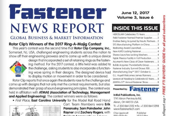 Fastener Technology International’s Fastener News Report, June 2017