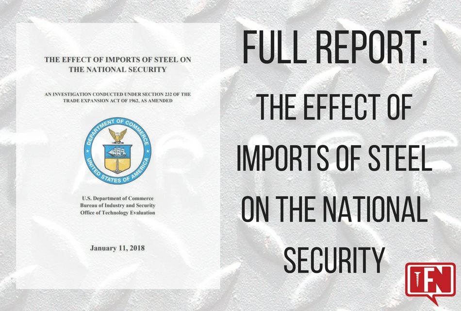 Full Report: The Effect of Imports of Steel on the National Security