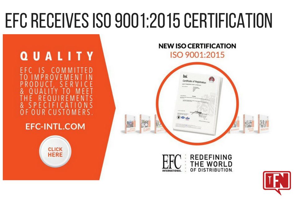 EFC Receives ISO 9001:2015 Certification