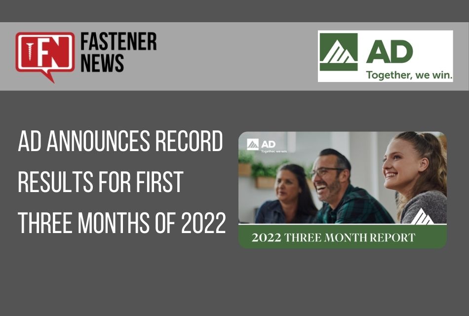 AD announces record results for first three months of 2022