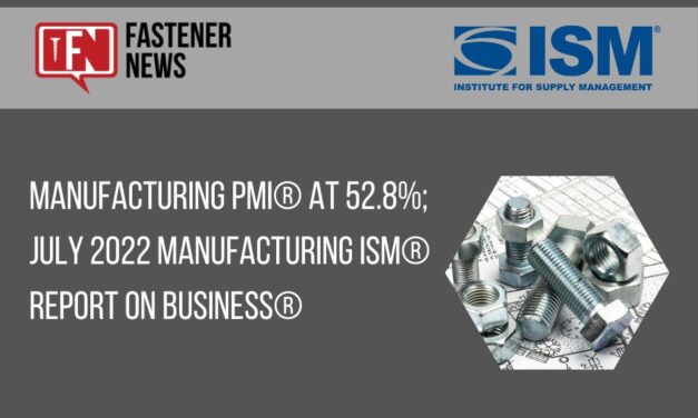 Manufacturing PMI® at 52.8%; July 2022 Manufacturing ISM® Report On Business®