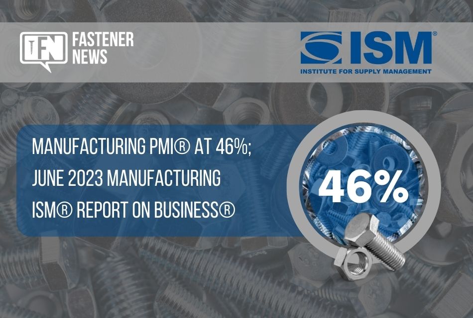 Manufacturing PMI® at 46%; June 2023 Manufacturing ISM® Report On Business®